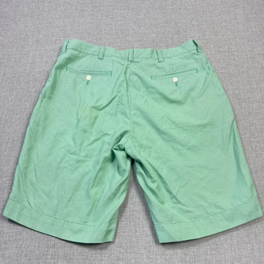 Polo Ralph Lauren Shorts Mens 35 Green Check Chino Flat‎ Front Casual Summer